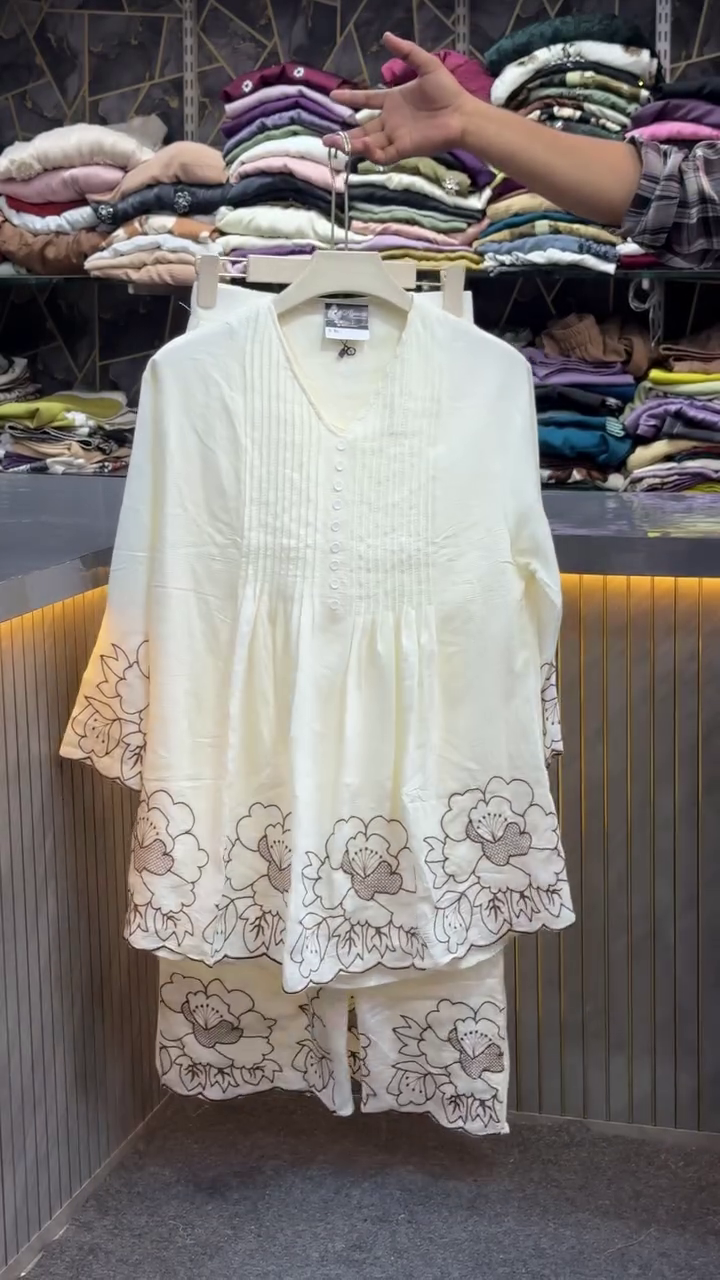 🤍 Ivory Bloom Luxe Co-Ord Set