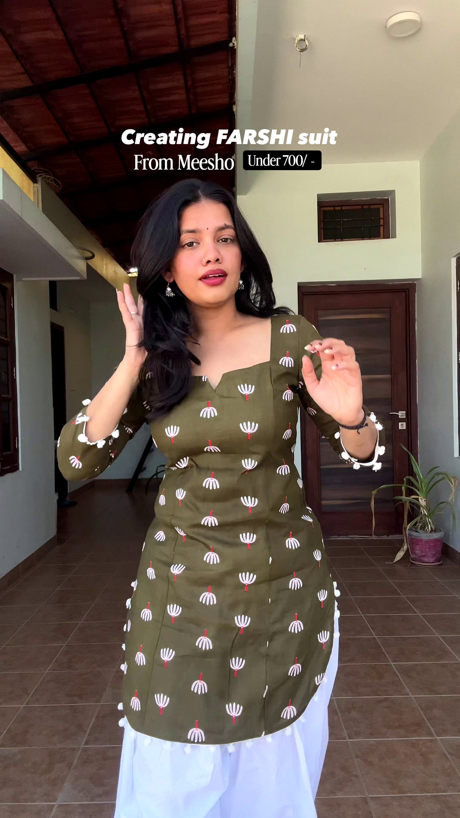 Olive Green Farshi Suit Set