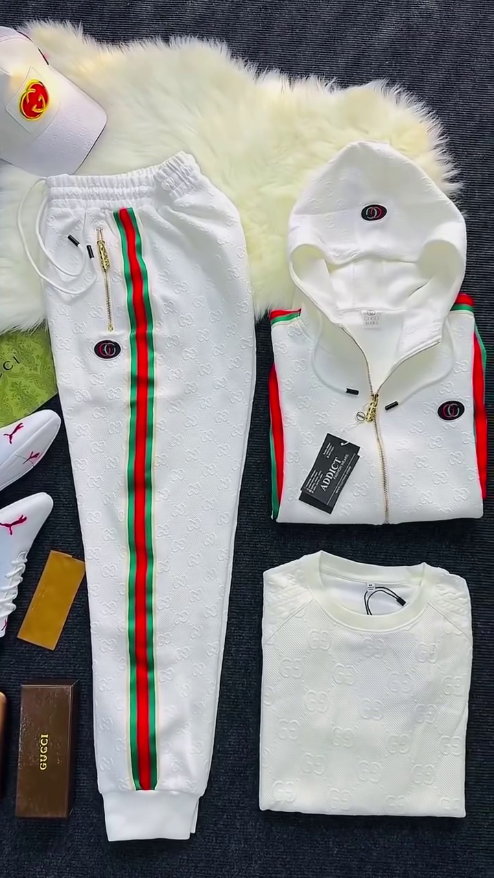 Luxury White Tracksuit Set