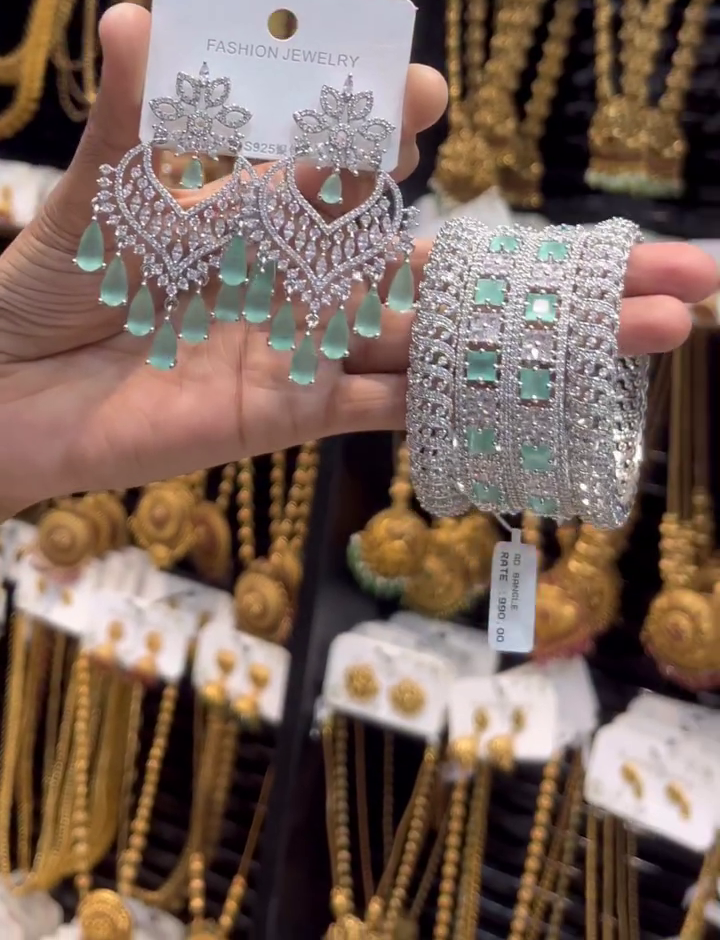 Mint Stone Jewelry Set