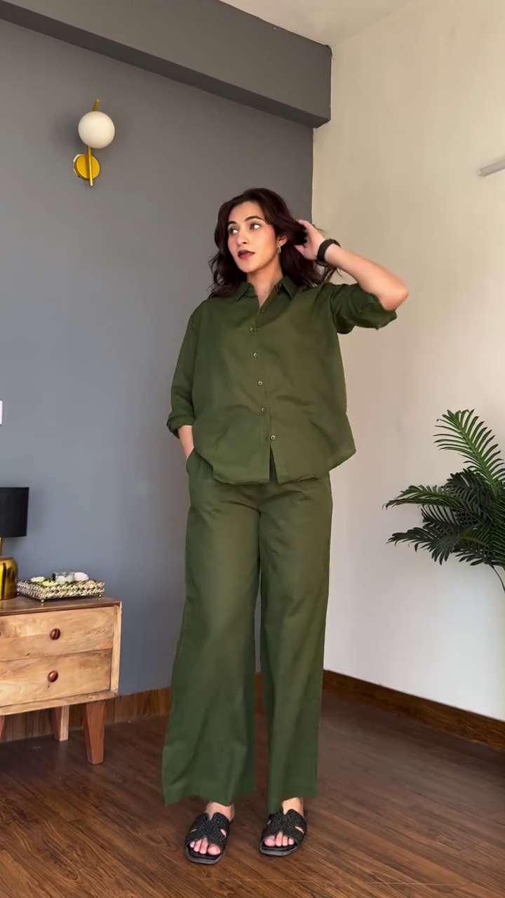 Olive Green Co-Ord Set for Women