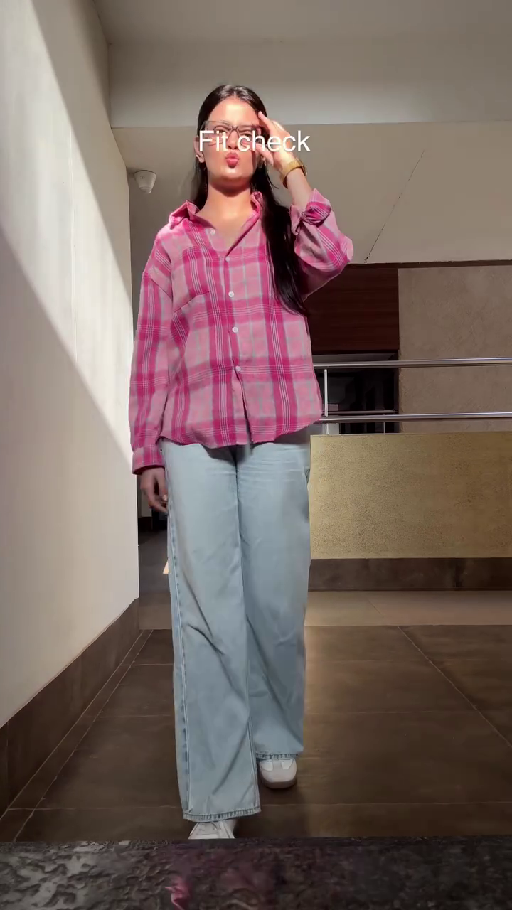 Casual Pink Check Shirt