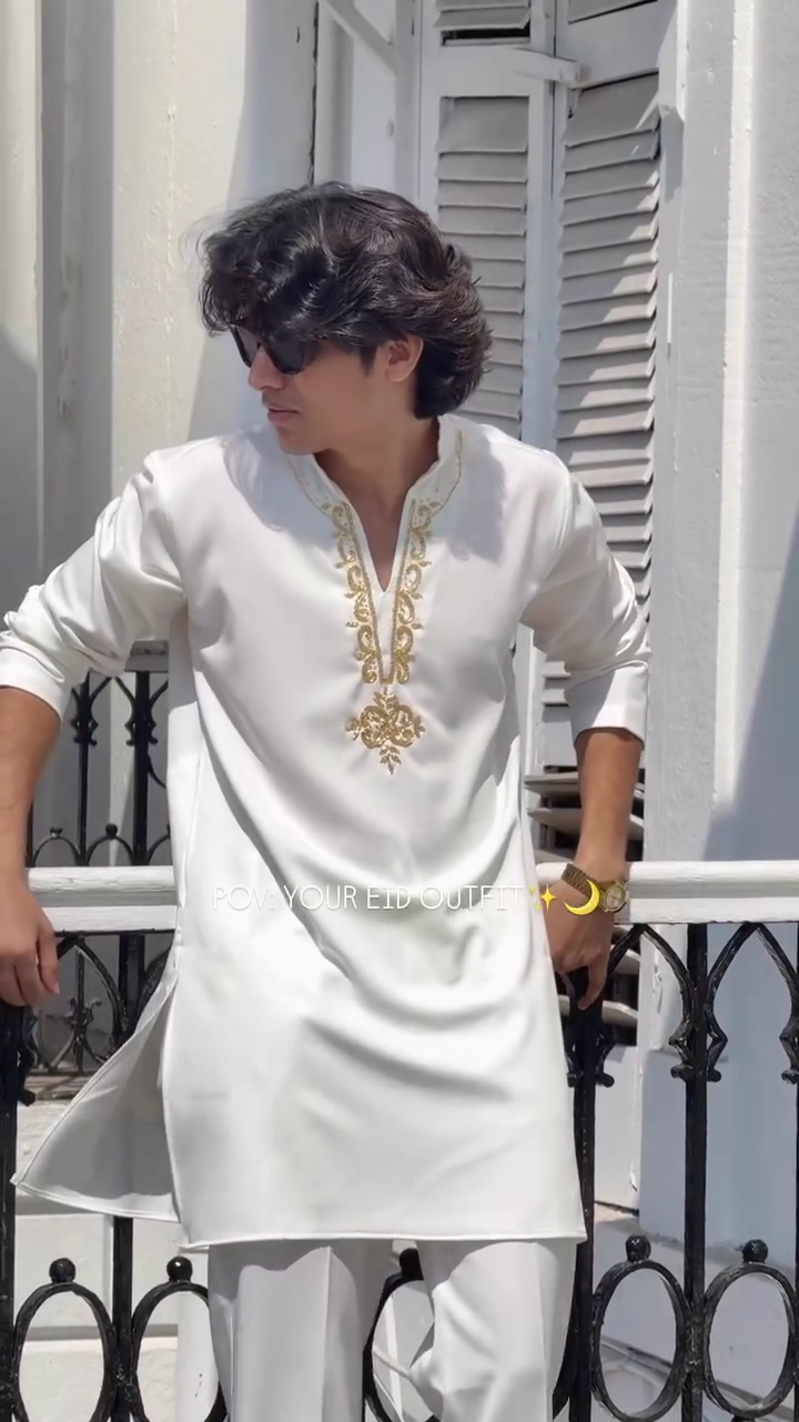 Ivory Embroidered Kurta