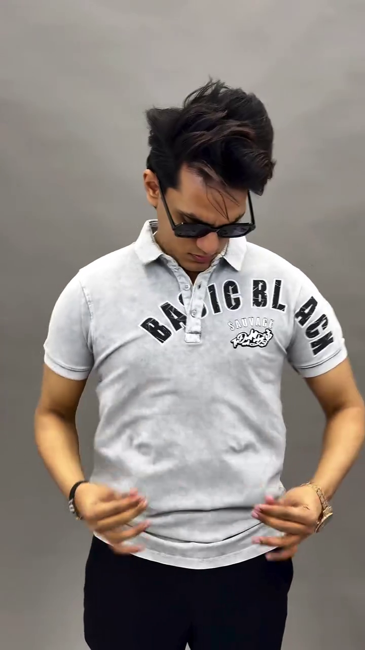 Beige Graphic Polo T-Shirt