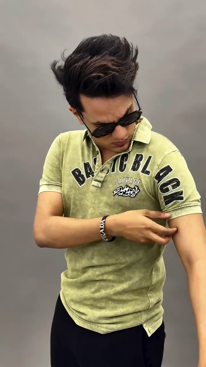 Beige Graphic Polo T-Shirt