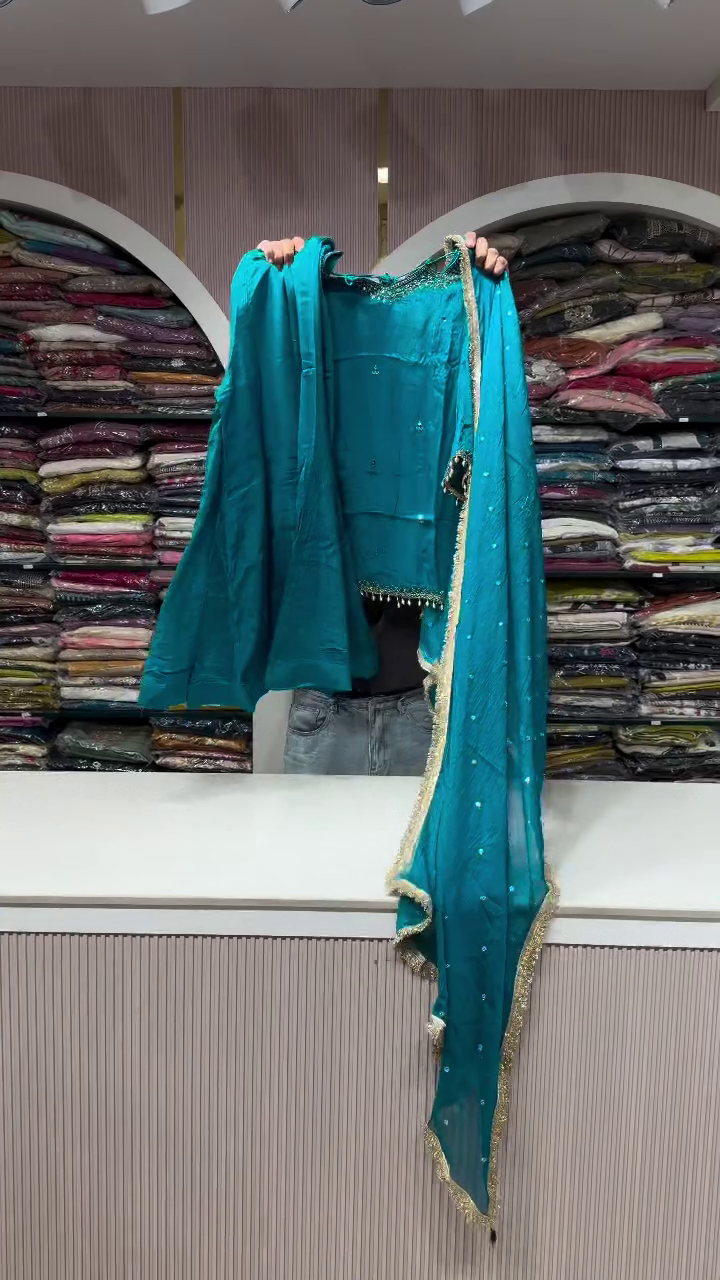 Royal Teal Ethnic Suit Set